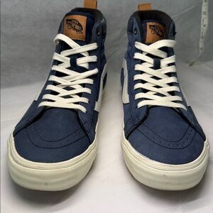 Vans Men's Navy and White High-Top Sneakers